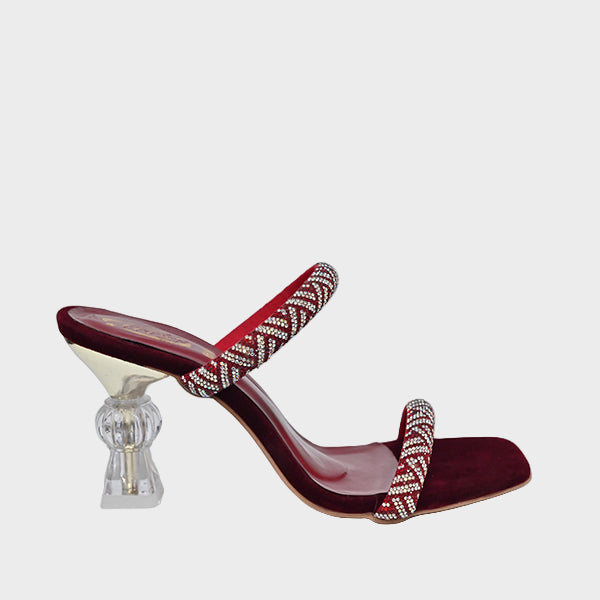 Ladies Heels Maroon Ha-6618