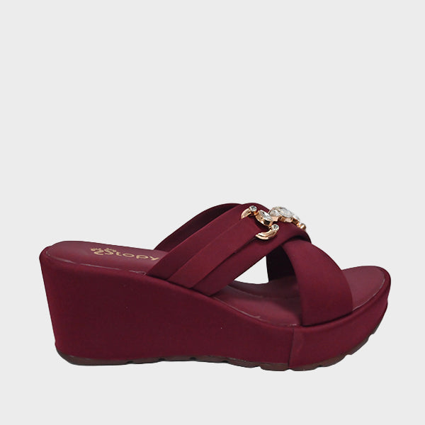 Ladies Wedges Maroon AL-3