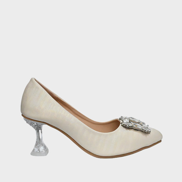 Ladies Pumps Cream J-7007